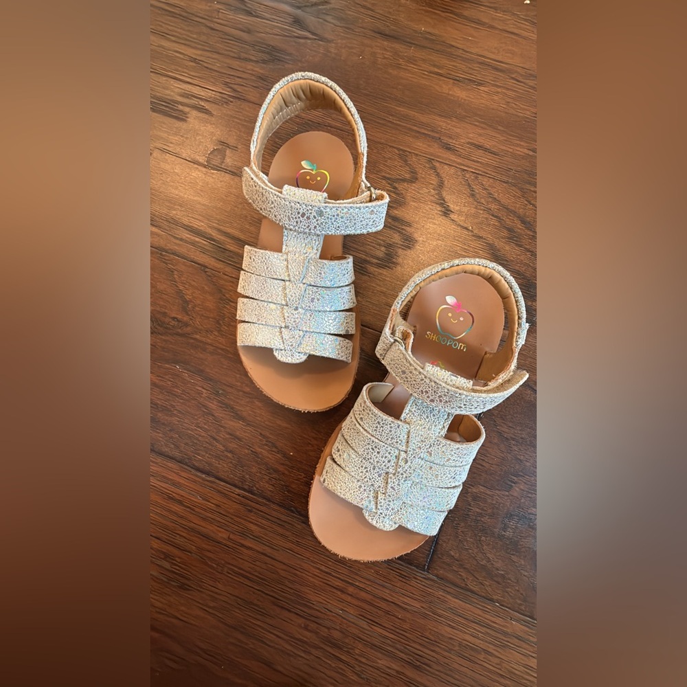 ShooPom Silver Glitter Sandals for Kids
